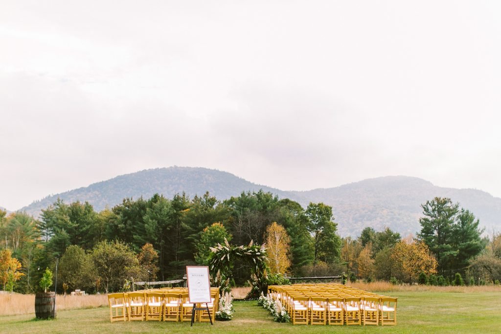 Lake George destination wedding outdoor ceremony