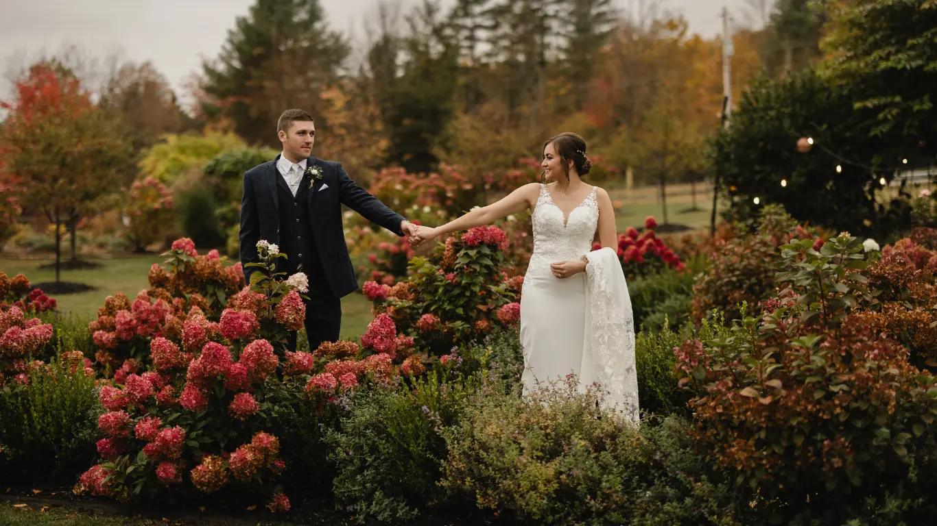 A Couple Photo in Garden Wedding Venue