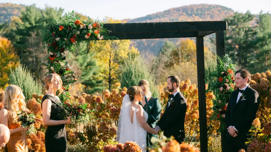 Wedding Ceremony In Front of Mountains